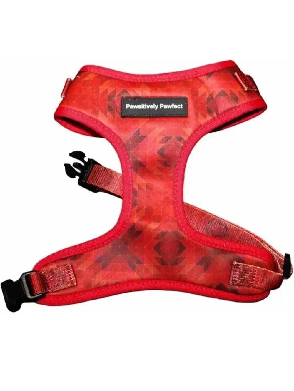 Dog Harness Leash Collar Set Red Black Medium w/ Poop Bags & Dispenser 4pc Lot
